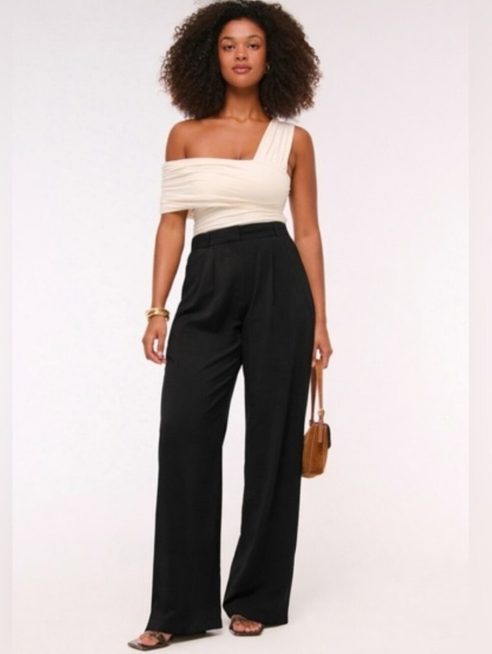 Abercrombie & Fitch Sloane Tailored Pant 28 Black Satin High Rise Trousers NWT